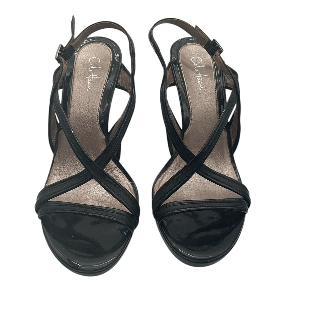 Cole Haan Black leather straps Women's Heeled Sandals size 7.5‎ - Picture 2 of 5